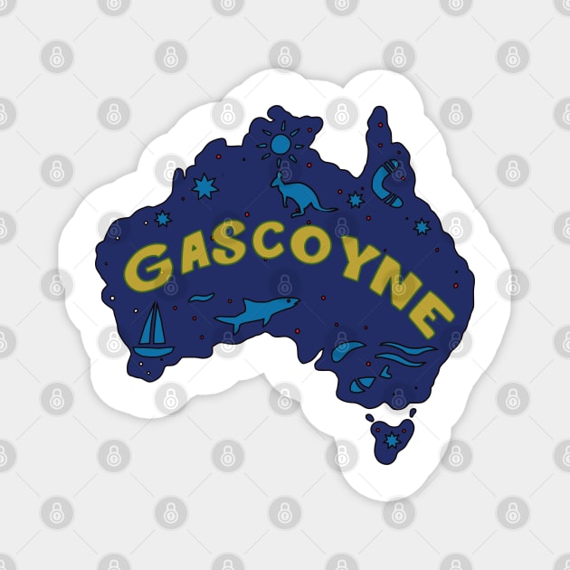 AUSTRALIA MAP AUSSIE GASCOYNE Magnet by elsa-HD