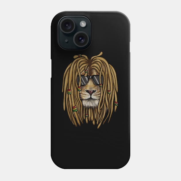 African Rasta lion, Dreadlocks Phone Case by dukito