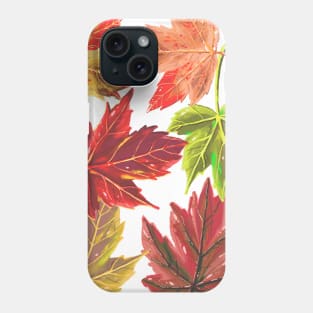 Cute Colorful Autumn Fall Green Orange Red Leaves Leaf Tropical Gift Phone Case