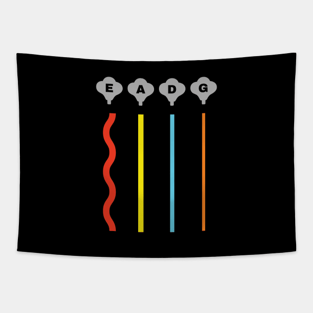 EADG Neon Colors Bass Strings Tapestry by nightsworthy