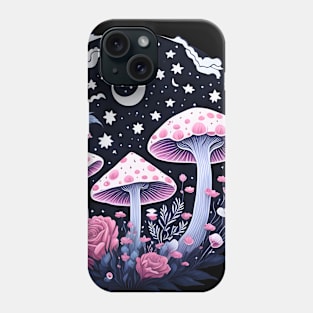 Mushrooms and Roses Phone Case