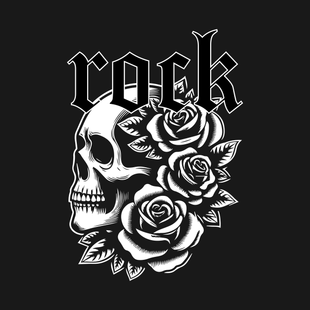 gothic rock skull by lkn