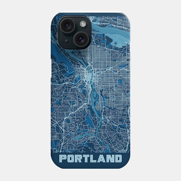 Portland - United States Peace City Map Phone Case by tienstencil