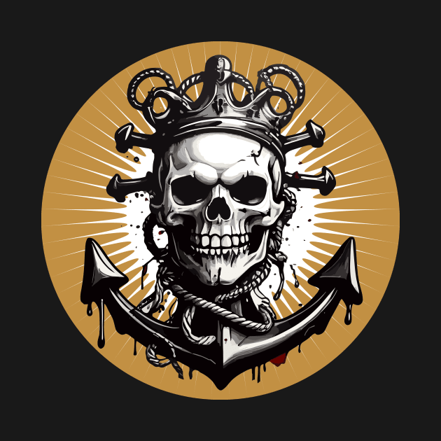 Pirate Skull and Anchor by Kingrocker Clothing