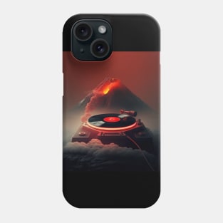 Turntable Under a Volcano Phone Case