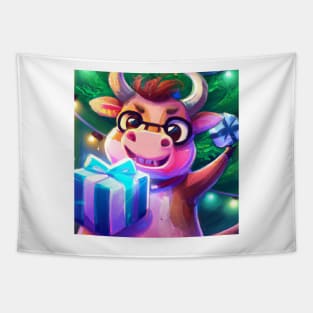 Cute Ox Drawing Tapestry