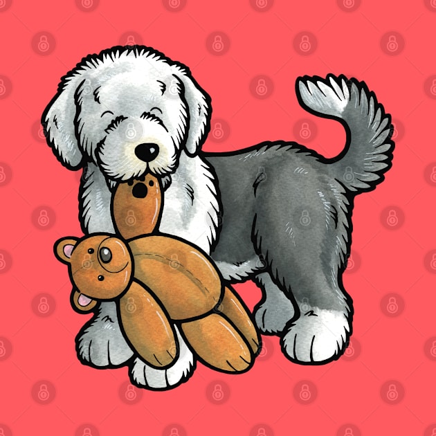 Old English Sheepdog puppy by animalartbyjess