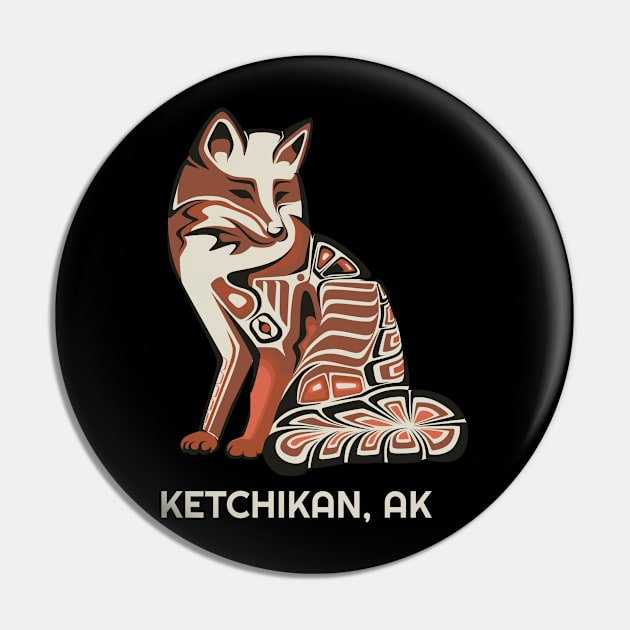 Ketchikan, Alaska Native American Tribal Fox Haida Style Gift Pin by twizzler3b