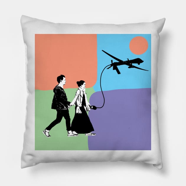 WALKING THE DRONE Pillow by Kawaii Punk XXX