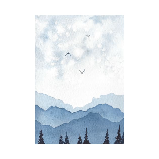 Watercolor mountains by RosanneCreates