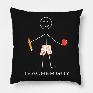 Funny Mens Teacher Guy Pillow