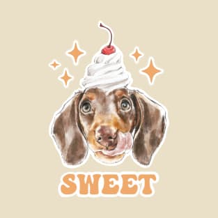 Sweet Chocolate Dachshund with a Cherry on Top! T-Shirt