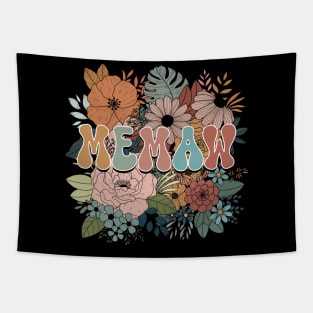 Retro Floral Memaw Gifts for Mother's Day Tapestry