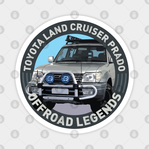 4x4 Offroad Legends: Toyota Land Cruiser Prado Magnet by OFFROAD-DESIGNS