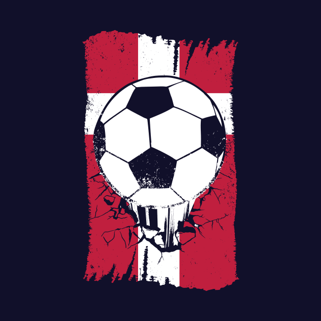 Vintage Danish Flag with Football // Retro Denmark Soccer by SLAG_Creative