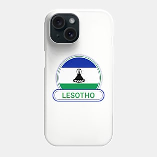 Lesotho Country Badge - Lesotho Flag Phone Case