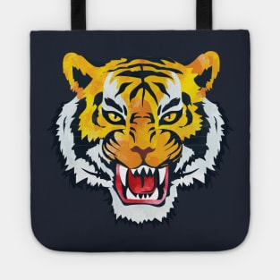 angry face tiger Tote