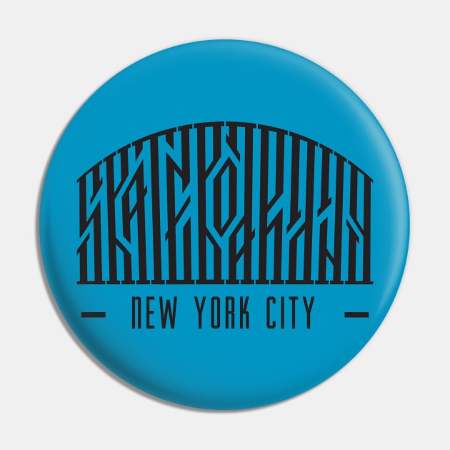 Skateboarding New York City Pin by Stellart