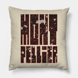 Montpellier, France City Map Typography - Vector Pillow