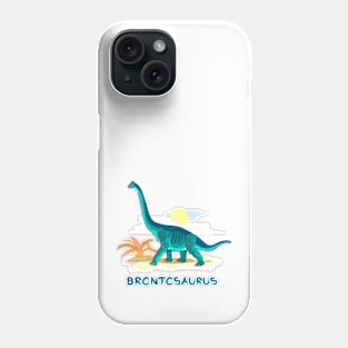 Illustration of brontosaurus Phone Case