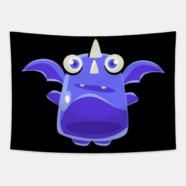 BABY CUTE DRAGON BLUE Tapestry by fordartdenim