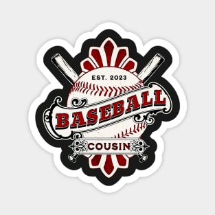 Retro On Gameday Baseball Cousin sport life game day,baseball life for mom Magnet