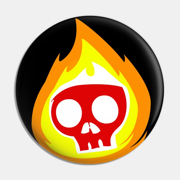 Flaming skull Pin by miniBOB