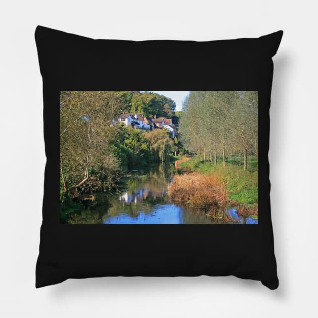 Stour Valley Way: River Stour, Spetisbury Pillow by RedHillDigital