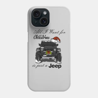 Christmas Jeep Black Phone Case