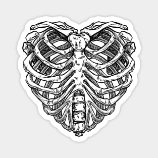 Skeleton ribs heart Magnet