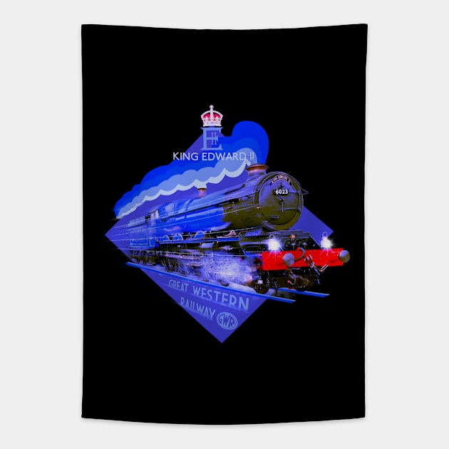 The_Gorgeous_Great_Western_King_Edward_II_Steam_Engine Tapestry by MotorManiac