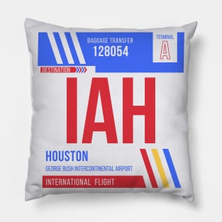 Houston (IAH) Airport Code Baggage Tag Pillow