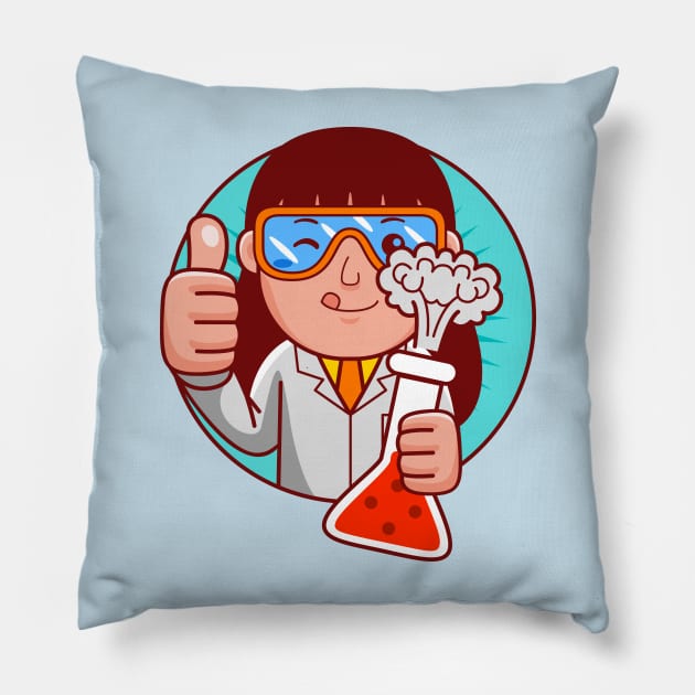 Scientist Woman Pillow by MEDZ