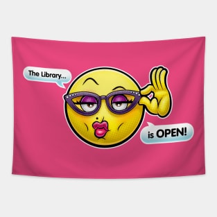 The Library is Open Emoji Tapestry
