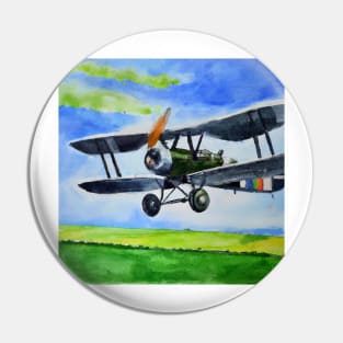 Biplane Watercolor Pin