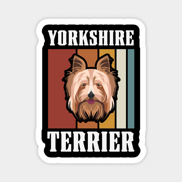 Smiling Yorkshire Terrier Retro Magnet by GreenOptix