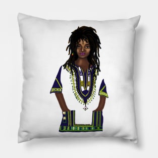 Black Girl Magic Melanin Dashiki Pattern Pillow