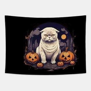 Scottish Fold Cat Halloween, Cat Lover Tapestry