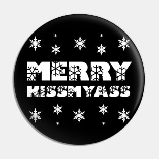 Merry Kissmyass Funny Christmas Joke Pin