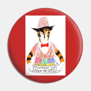 Calico Cat Ice Cream Seller Pin