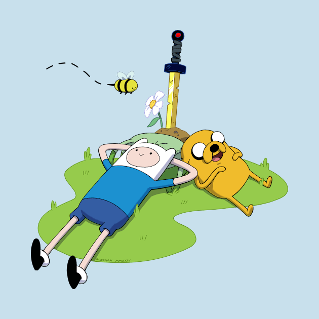 Finn and Jake Relaxing by MunMan