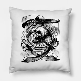 Pirate Skull and Compass Pillow