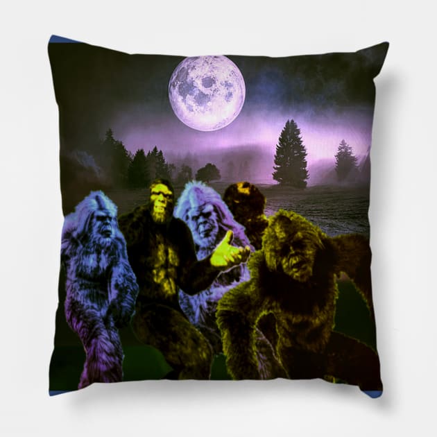 A Big Walk Under The Moon Pillow by Erik Morningstar 