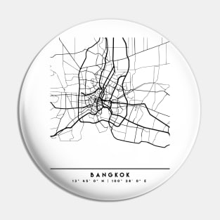 BANGKOK THAILAND BLACK CITY STREET MAP ART Pin