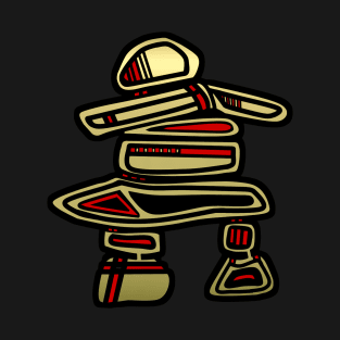 Gold and Black Inuksuk Totem Figure T-Shirt