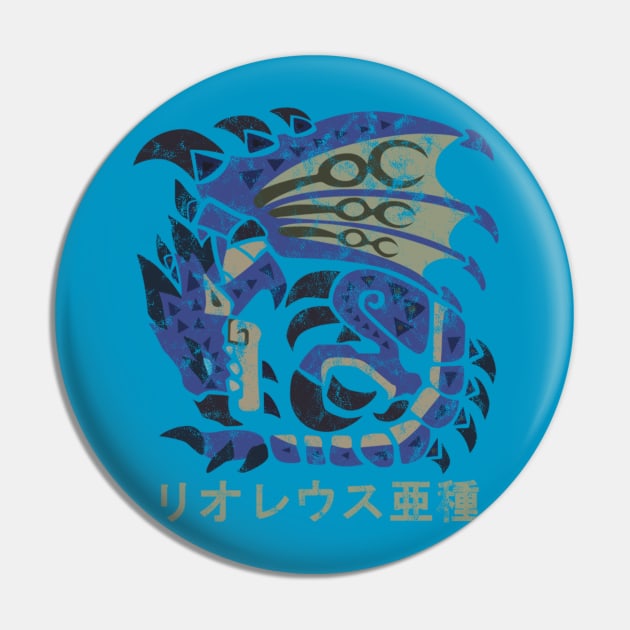 Monster Hunter World Azure Rathalos Kanji Pin by StebopDesigns