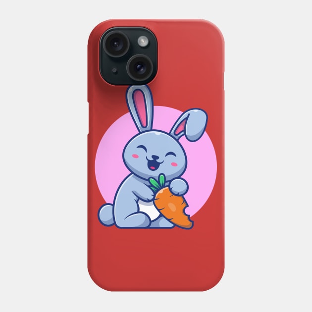 Cute Rabbit With Carrot Cartoon (2) Phone Case by Catalyst Labs