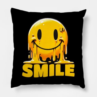 Smile Yellow hide the Pain Smiley Pillow