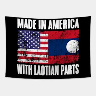 Made In America Vintage Half American Half Laotian Flag Laos Tapestry