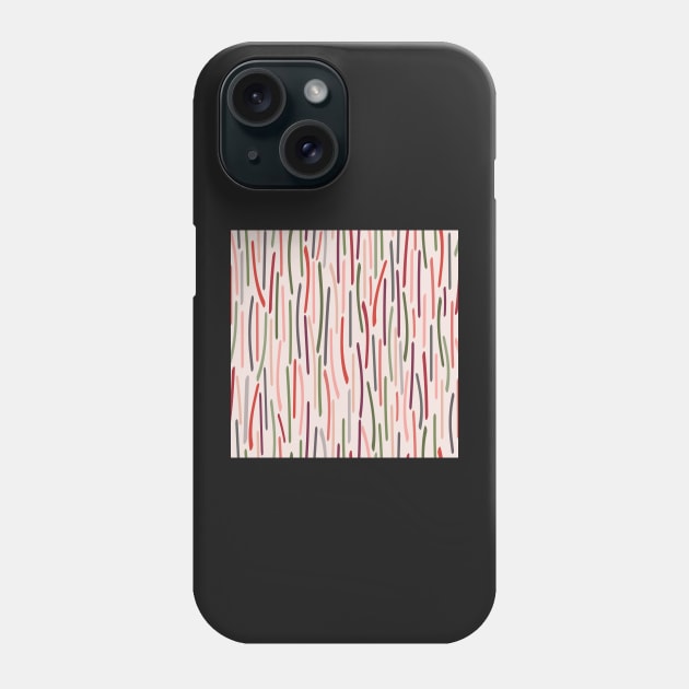 Pick up Sticks in warm oranges and greens on charcoal Phone Case by FrancesPoff